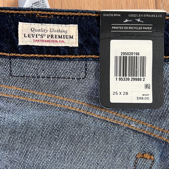 NWT LEVI'S 501 Skinny Premium Women's Jeans - Salsa Broken Stone Wash - 25X28 - Picture 10 of 16